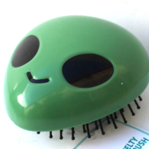 New Alien UFO Green Shaped Hair Brush with Sprinkles Fun Unique Detangling Tool
