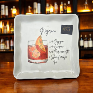 New Negroni CERAMICA CUORE  ITALY Party COCKTAIL Drink APPETIZER Plates RECIPE