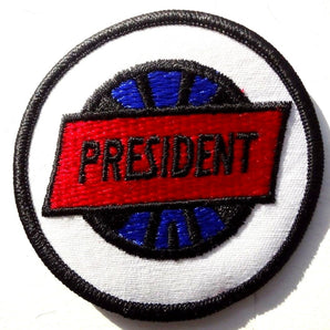 Vintage CIRCLE President Embroidered IRON ON PATCH Patch 3"