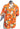 Vtg Men’s Par Excellence Retro Orange Hawaiian Flower Button Down Collar Shirt L