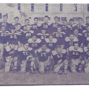 RARE Vtg 1940-1950's BURBANK HIGH SCHOOL (BHS) FOOTBALL TEAM Metal Cut Photo