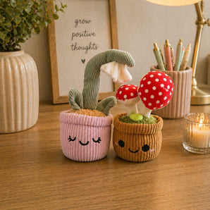 New Linzy Toys Plant Pals Buddies Potted Plush Stuffed Toy Mushroom Flower Decor