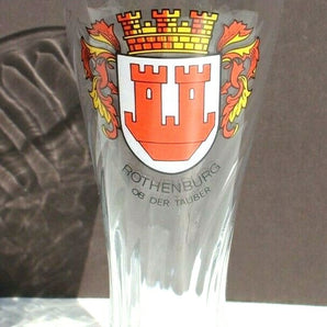 Vintage German ROTHENBURG Beer Glass (Tumbler) Cup W/ Gold Rim 9 12/" Tall 