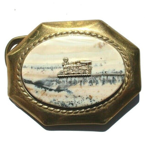 Vtg Western Cowboy Belt Buckle Jewelry (Agate Stone Geode Gemstone Crystal) #102