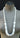 Vtg MCM Retro White & Silver Large Beaded Long Cocktail Costume Necklace