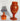 Vtg Orange MCM Glass Bathroom Vanity Storage Organizer Canister Cotton Ball Jar