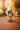 New Black & White Craved Etched India Buddha Peace Sign Hand Sculpture Figure