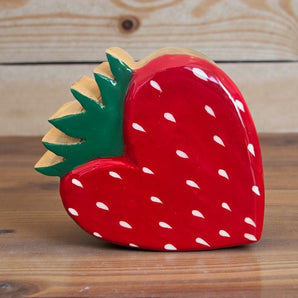 New Red / Green Strawberry Wooden Folk Art Wall Decor Fruit Home Decor