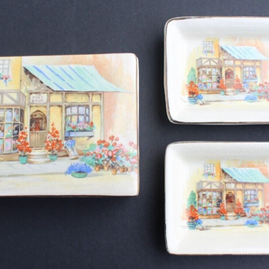 Sandland Ware Lancaster Hanley England Jewelry Cigarette TRINKET Box W/ 2 Dishes