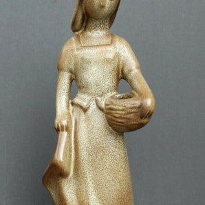 Vtg MCM CALIFORNIA CA Pottery - Howard Pierce Girl W/ Basket Figurine