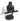 Vtg Cast Iron Metal Man Playing PIANO W/ Marble Base Abstract Sculpture Figurine