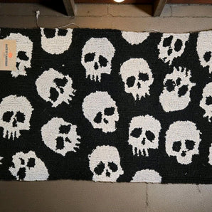 New Skull Door Mat Halloween Welcome Doormat Indoor Outdoor Entrance