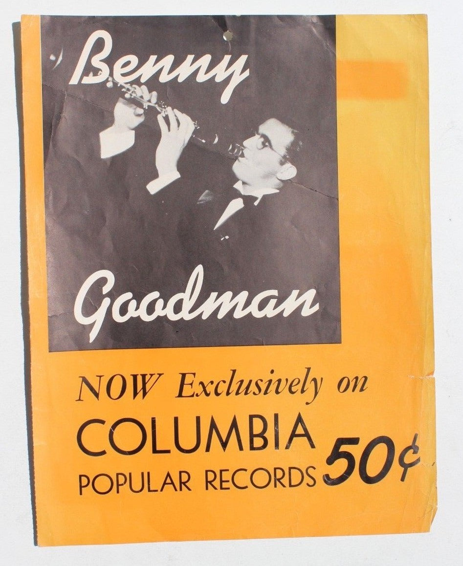 Vtg Benny Goodman Now Exclusively On Columbia Popular Records Paper Sh ...