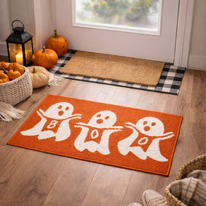 New Ghost Boo Door Mat Halloween Welcome Doormat Indoor Entrance Room Decor Rug