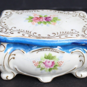 Vtg Victorian Flower Shabby Chic Ornate Occupied Japan Porcelain Trinket Box