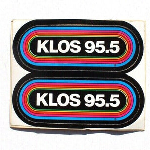 Vintage 95.5 KLOS Five O’Clock Funnies Thrashed 90s Stickers