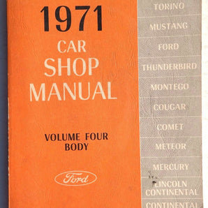 VINTAGE 1971 Ford Factory Car Shop Manual Volume 4 Body Book