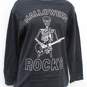 Vintage Women's Long Sleeve Black Halloween Rocks Graphic T Shirt - XL (14)