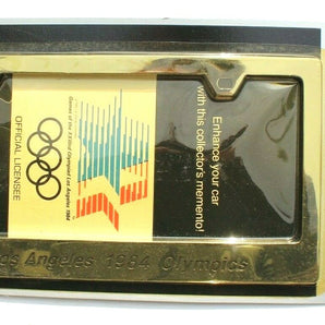 Vtg Cal Custom Official License Plate Frame Brass 1984 Los Angeles Olympics NOS
