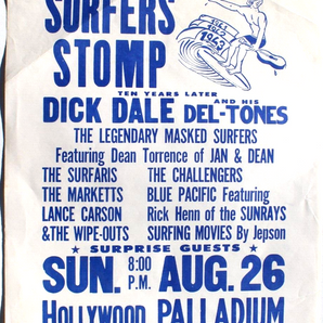 Vtg Orig Dick Dale Del-tones Surfers Stomp Hollywood Palladium Flyer
