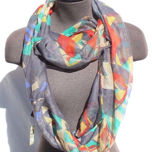 New Dark Rikka Retro Shapes Pop Culture Hoop Scarf / Wrap