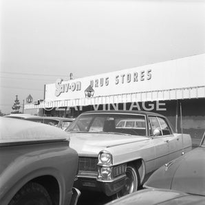 Vintage 1968 Savon Drugs Old Cadillac In Parking Lot Anaheim CA Photo #1665