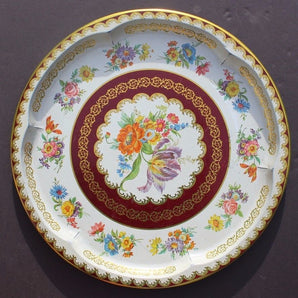 Vintage Daher Decorated Ware Floral Psychedelic ENGLAND Serving Tray 13"