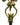 Vintage Gold & Black Hollywood Regency 3 Arm Candle Holder 