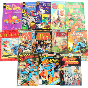 Vintage Lot Of 13 Assorted Archie's World SUPERMAN Wonder Woman COMICS