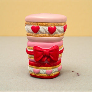 New Large Valentine's Day Stacking Heart Macaron Pastry Room Decoration W/ Bow
