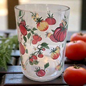 New Large Red Farm House Cottage Tomatoes On Vine Farm Garden Ice Bucket Vase