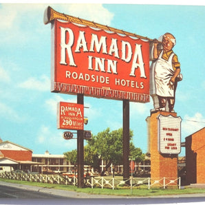 Vintage 1960's RAMADA INN Roadside Hotel TEXAS PANHANDLE CITY Postcard