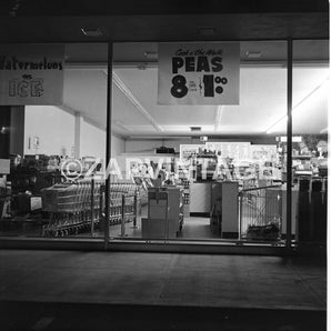 Vintage 1957 Grocery Store At Night (Old Register) Store CA Photo Image #1731