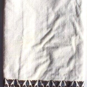Vtg MCM Utica Fine Arts J.P. Stevens BLUE BROWN Floral LARGE Bath Towel
