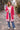 Womens Long Sleeve Knitted Pink White Sweater Jacket Casual Top W/ Hoodie Small