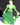 Vintage 1957 Ceramic lady In Green Dress W/ Umbrella Figurine Statue 