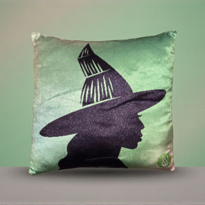 New WICKED Elphaba Shadow Wizard Of Oz Green Black Decorative Toss Pillow