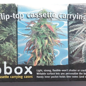 Biobox Six (6) Flip-top Audio Cassette Carrying Cases Marijuana Plants Pattern 