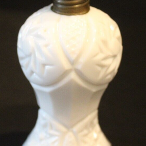 Antique Vintage Victorian  Etched Pattern White Milk Glass Salt Shaker