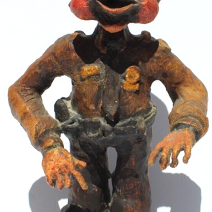 Vtg RARE Goofy Police Officer / Traffic Officer Art Figurine Statue Room Decor