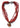 Vintage 1970's Chunky Red Beaded Retro Wave Glass Pendant Necklace Jewelry 