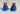 Vintage Gemco Glassware Orange / Blue Mini Pantry Pops Salt & Pepper Shaker Set
