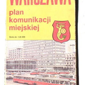 Vintage 1988 Warszawa Public Transportation Poland Map