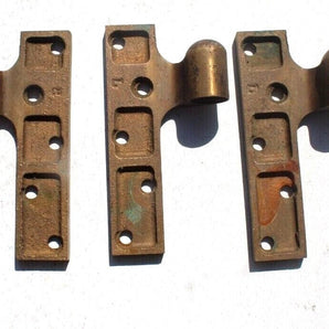 Vintage Antique Lot of 3 Brass ARTE DECO Door Hinges Hardware