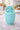 Vtg Rustic Navjo (Terra cotta) Mexico Modern Art Ceramic Teal Flower Vase