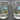 2 Vtg MCM Gold / Blue Las Vegas Golden Nugget Dessert Inn Whiskey Glass Cup Pair