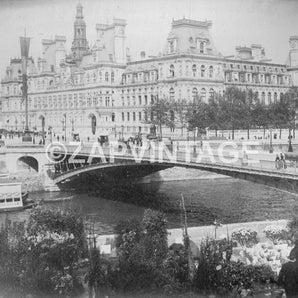 Vintage Antique 1870 -1899  Paris France - Hotel De Ville Photo #2495
