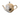 New Black / White & Gold Trim Spider Web Halloween Party Ceramic Tea Pot Teapot