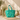 New WILDFOX Lips QUILTED Green Blue Puffy Travel Beach TOTE Bag