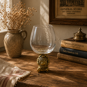 New Gold Metal Troll W/ Sunflower Gnome Wine Beverage Glass Cup